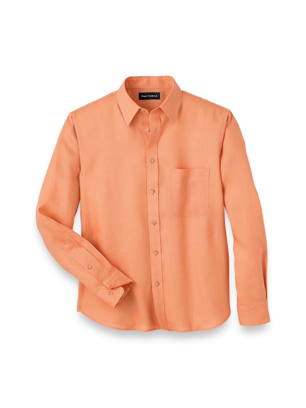 Product Image of Linen Solid Casual Shirt-Coral