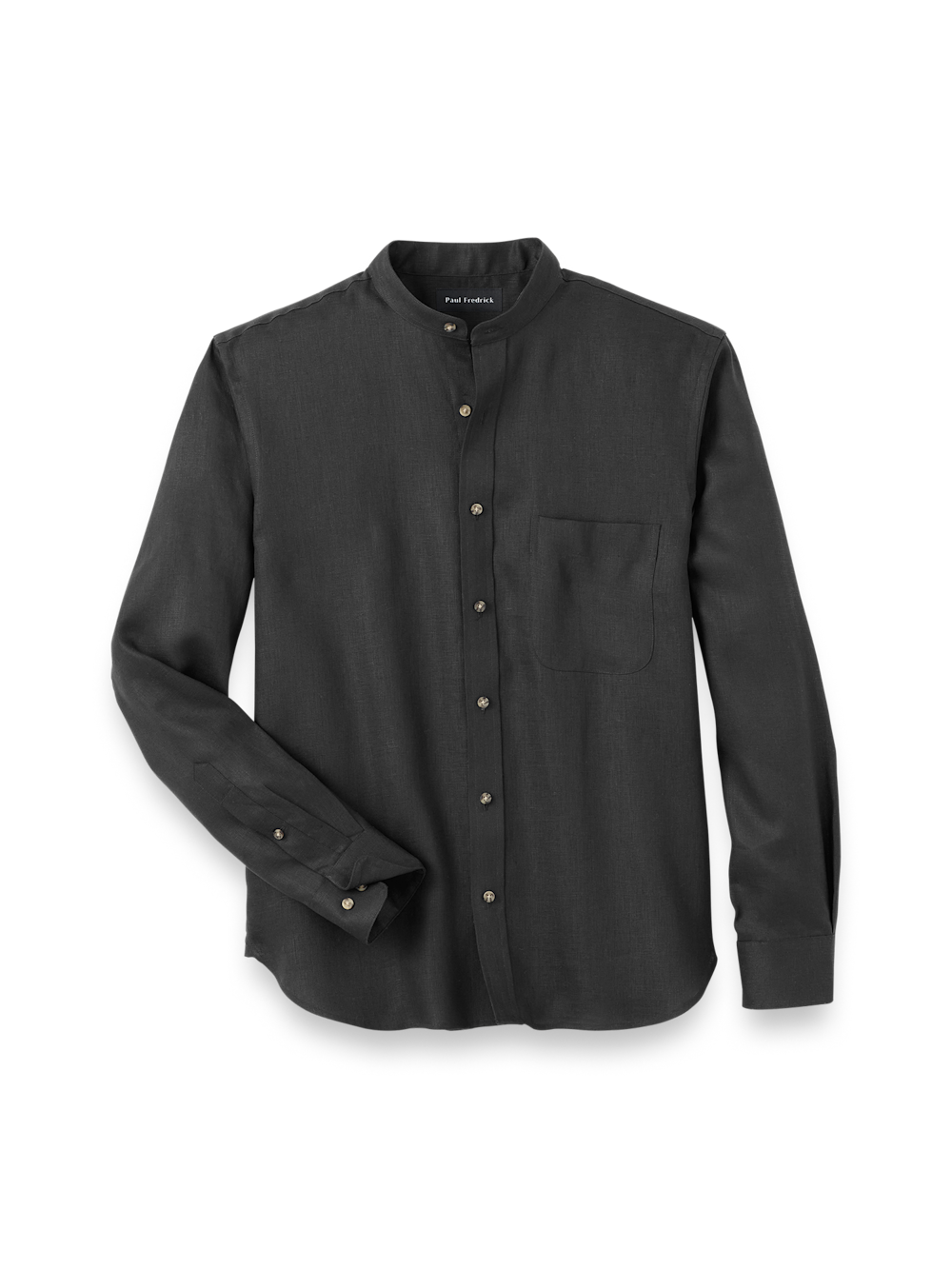 Product Image of Linen Solid Casual Shirt-Black
