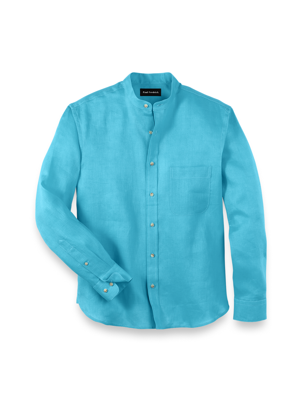 Product Image of Linen Solid Casual Shirt-Aqua