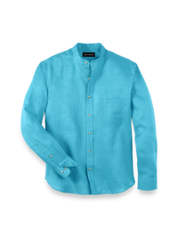 Linen Solid Casual Shirt - Aqua