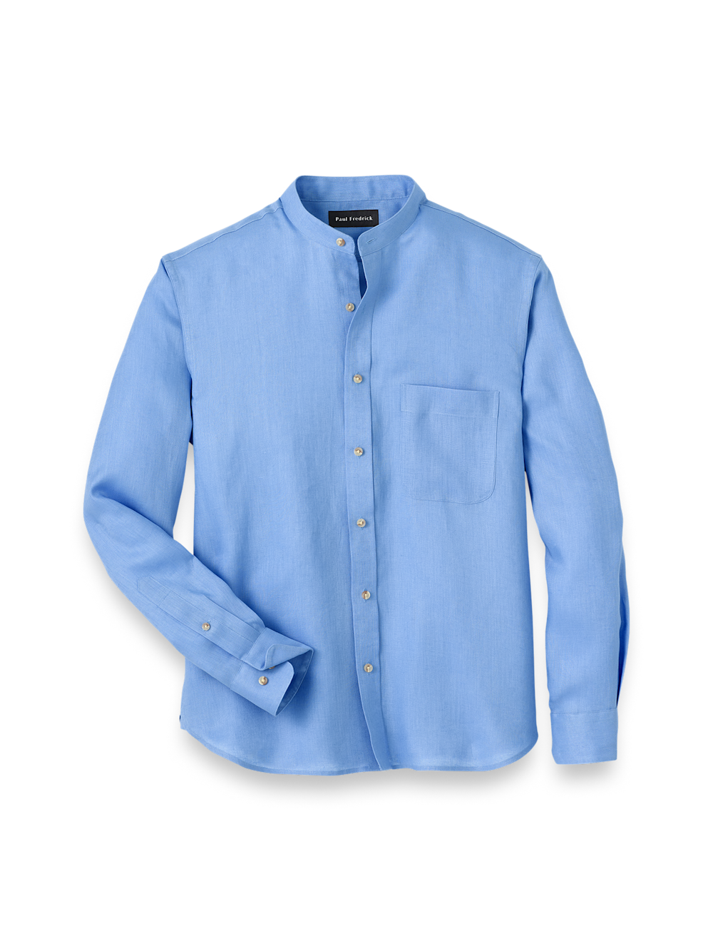 Product Image of Linen Solid Casual Shirt-Light Blue