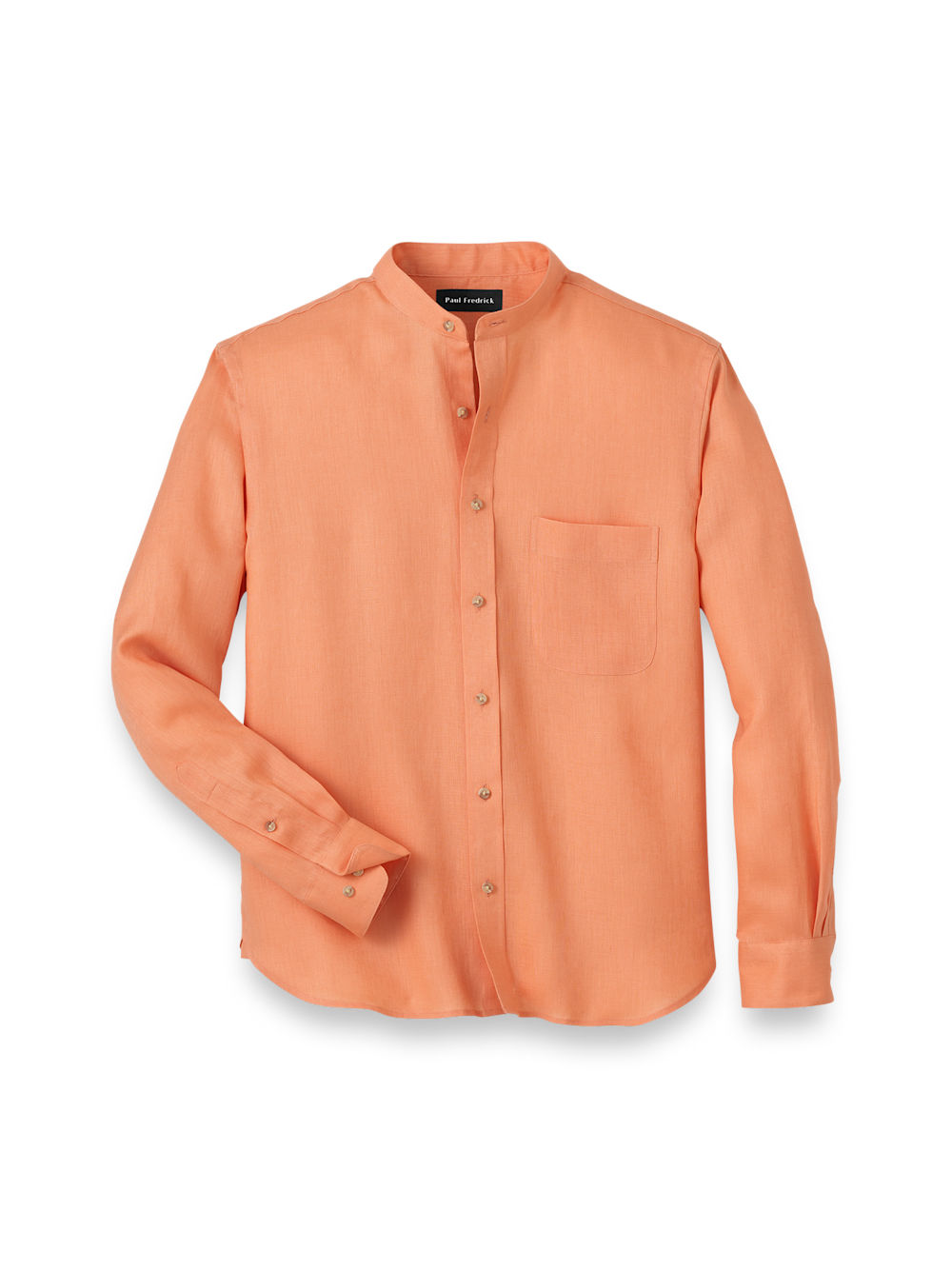 Product Image of Linen Solid Casual Shirt-Coral