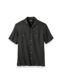 Linen Solid Casual Shirt - Black