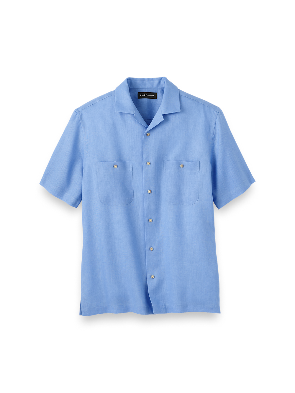 Product Image of Linen Solid Casual Shirt-Light Blue