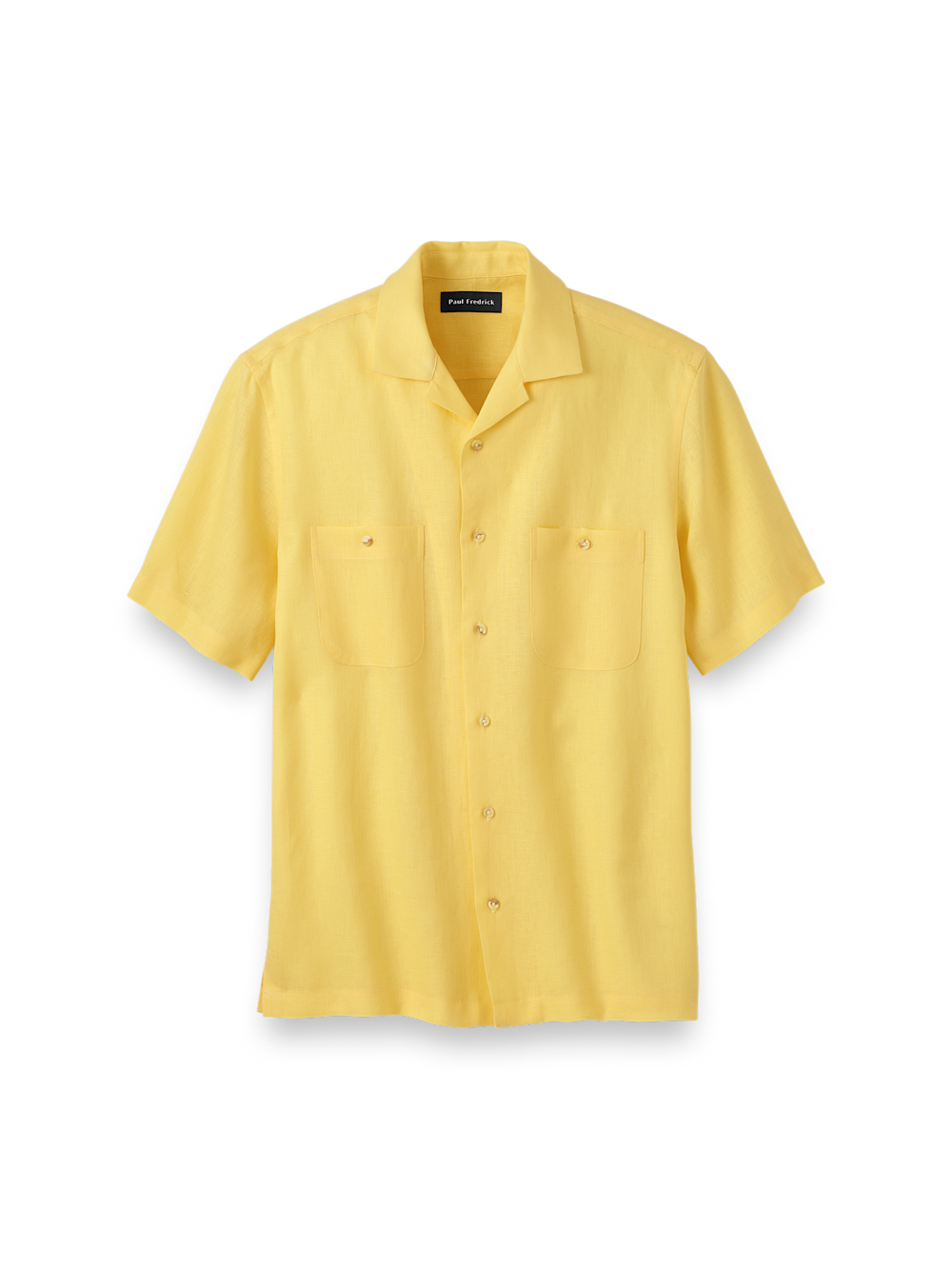 Product Image of Linen Solid Casual Shirt-Yellow