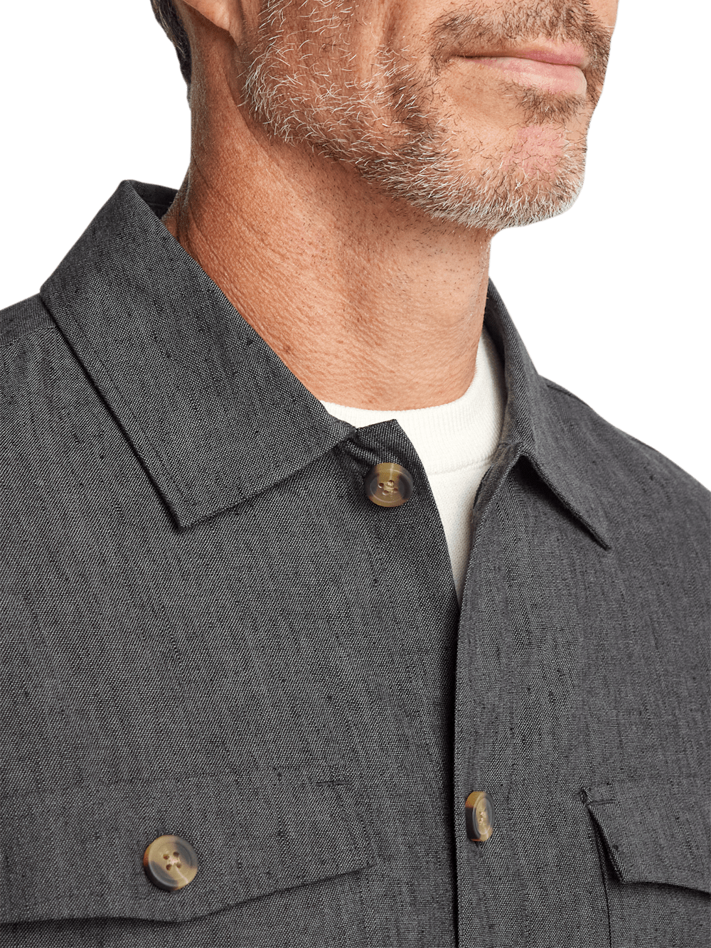 Alternate Image of Linen Blend Solid Overshirt-2