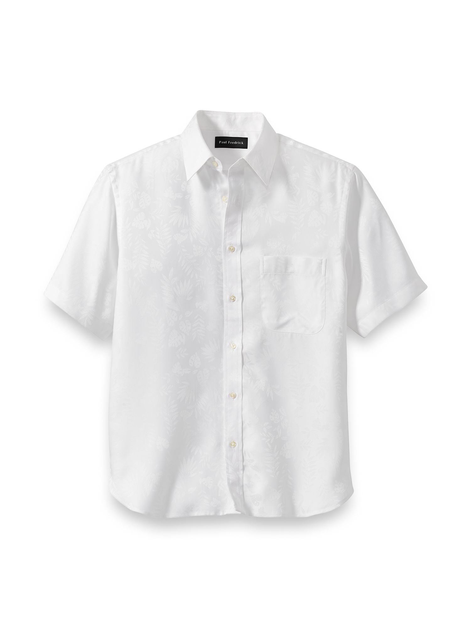Lyocell Solid Jacquard Casual Shirt - White