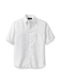 Lyocell Solid Jacquard Casual Shirt - White