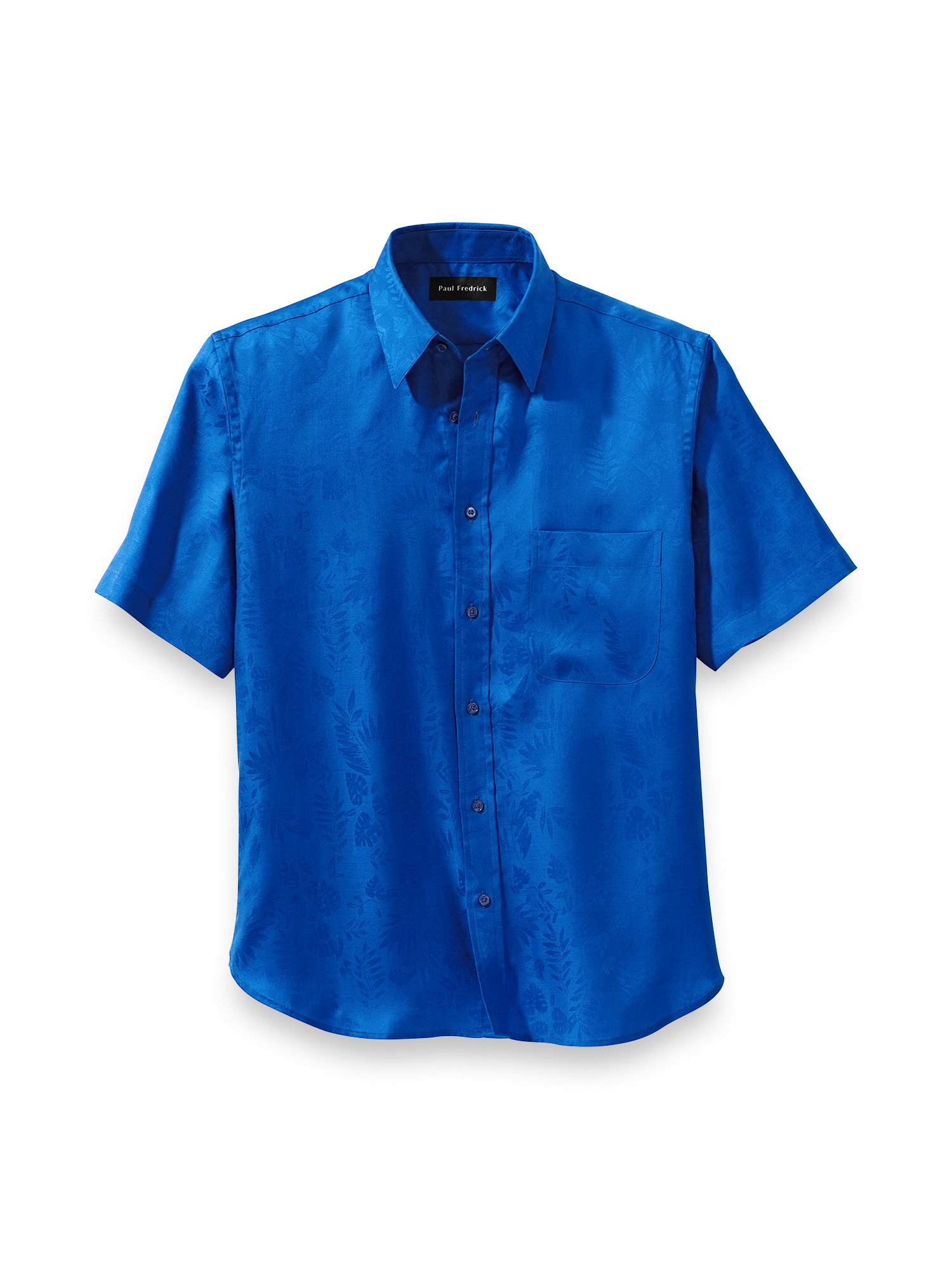 Lyocell Solid Jacquard Casual Shirt - Blue