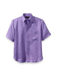 Lyocell Solid Jacquard Casual Shirt - Lavender