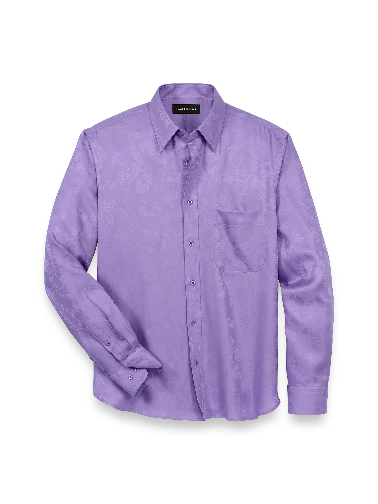 Lyocell Solid Jacquard Casual Shirt - Lavender