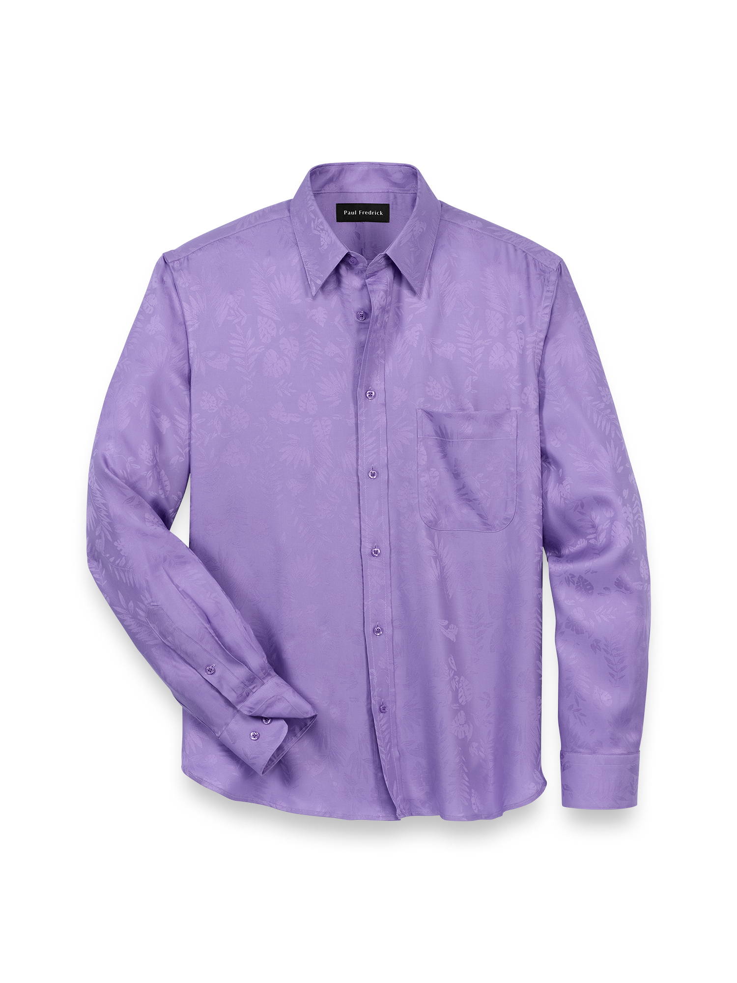Lyocell Solid Jacquard Casual Shirt - Lavender