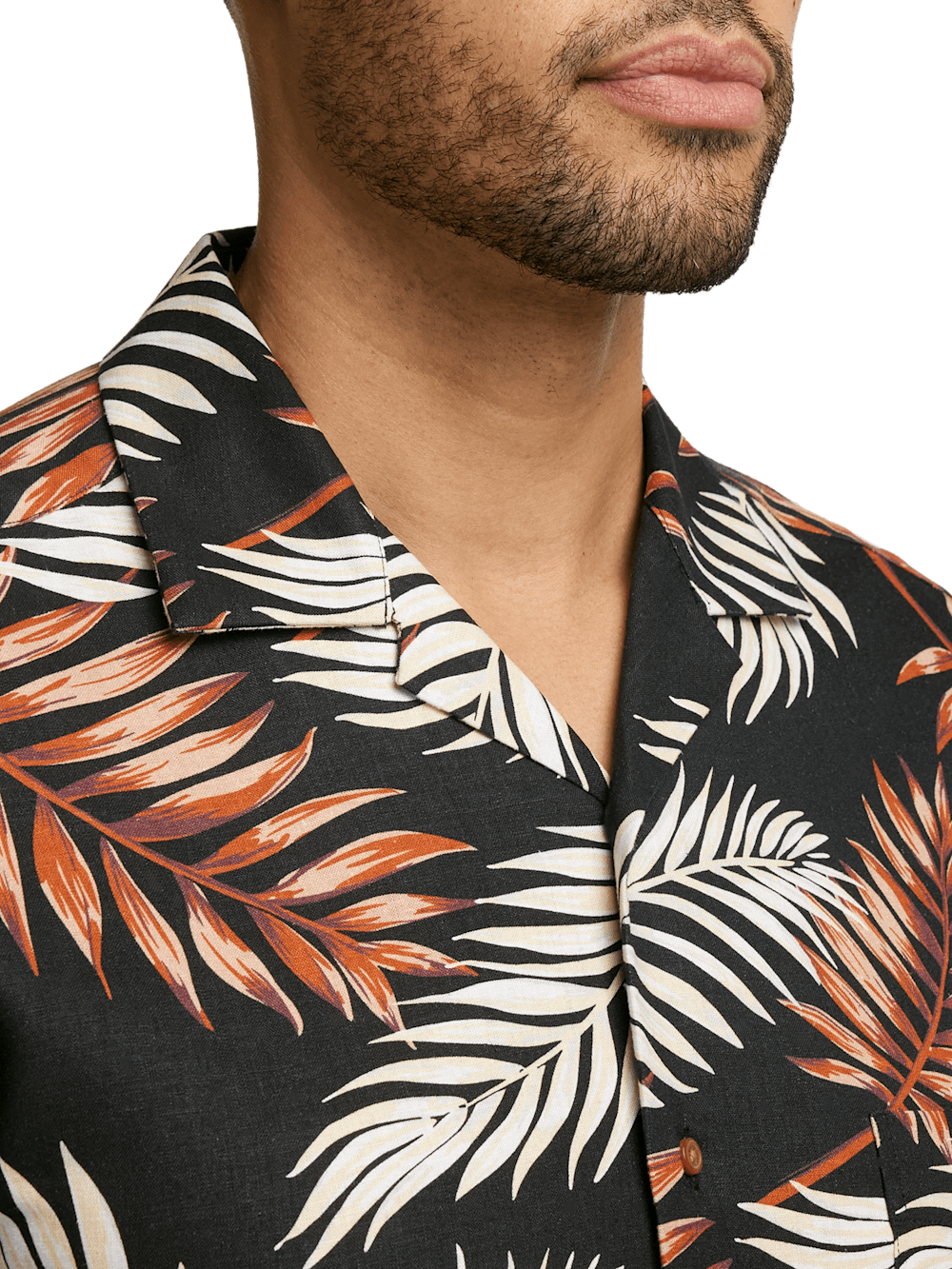 Alternate Image of Linen Blend Tropical Print Casual Shirt-2