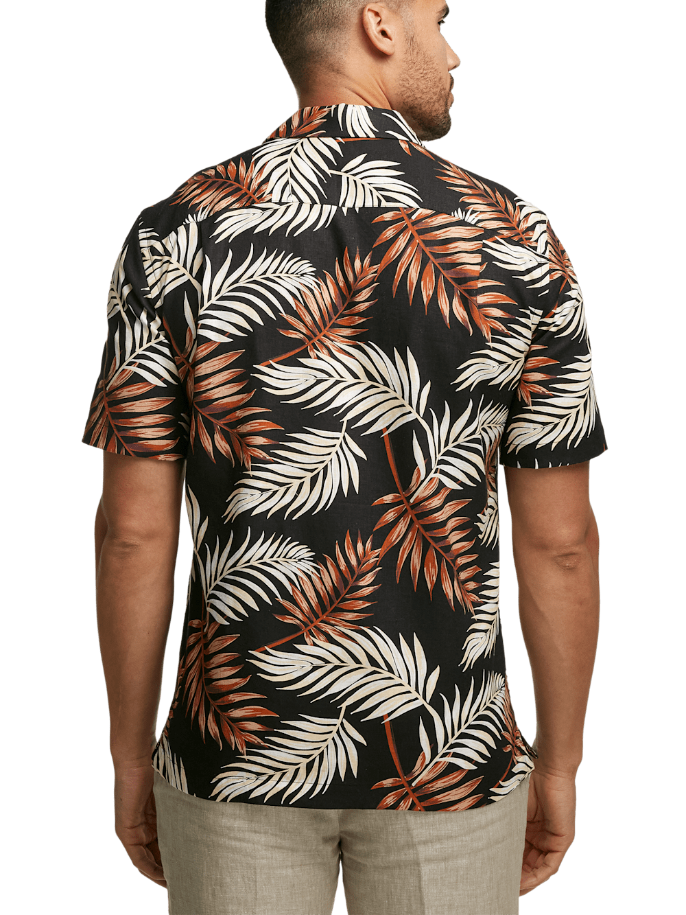 Alternate Image of Linen Blend Tropical Print Casual Shirt-4