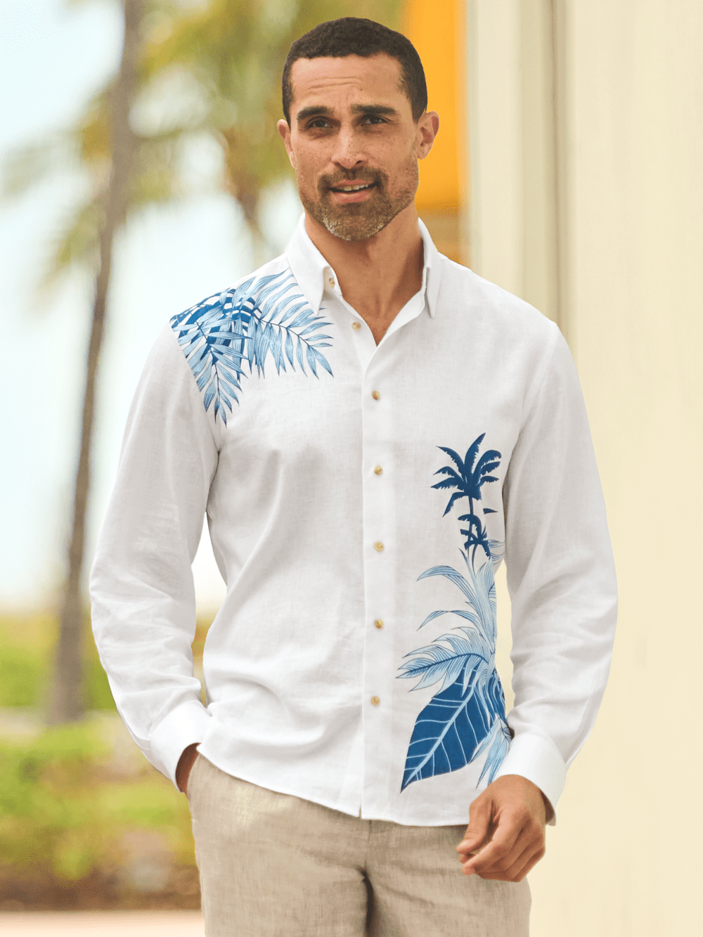Alternate Image of Linen Blend Botanical Print Casual Shirt-7