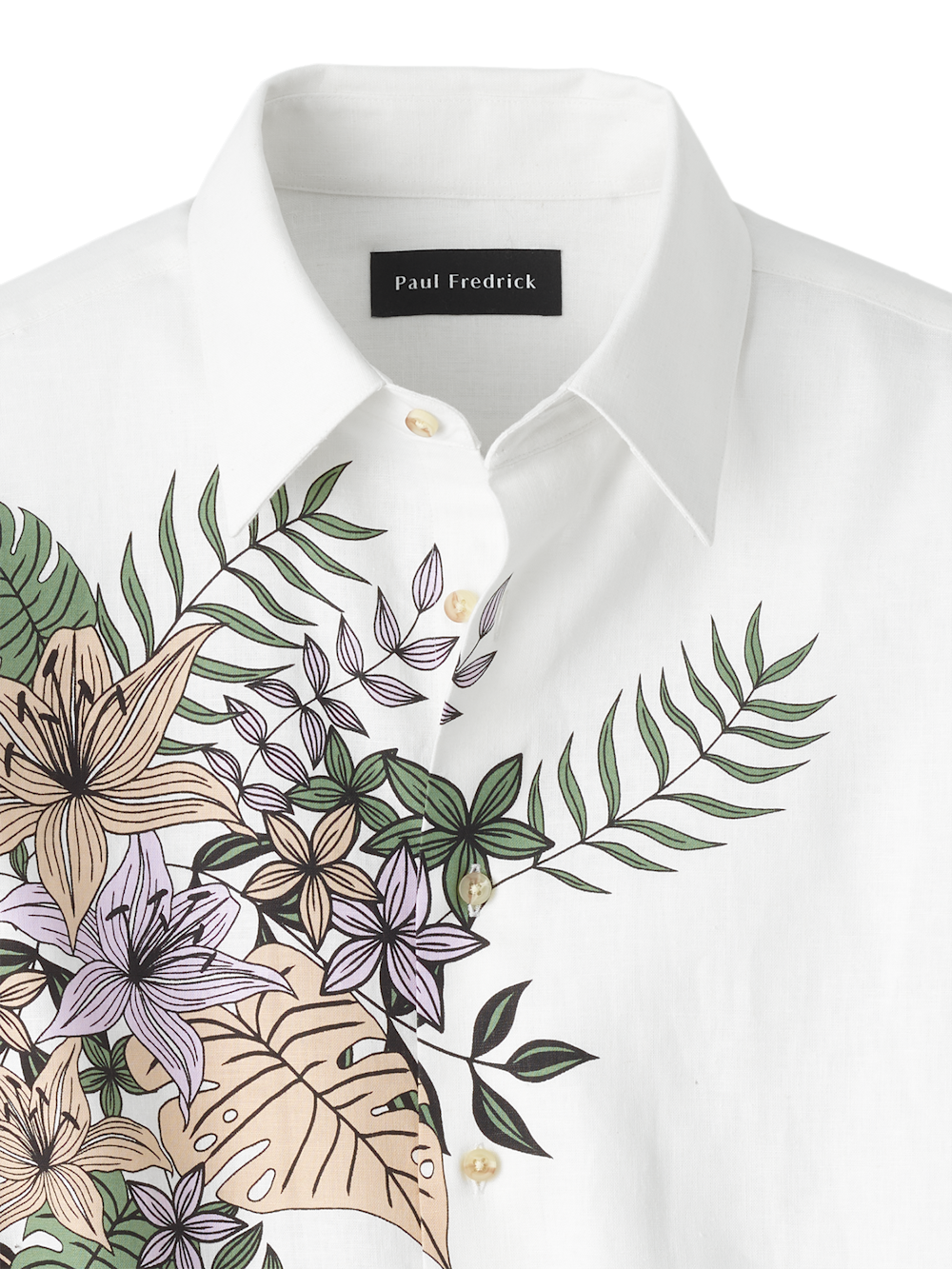 Alternate Image of Linen Blend Print Panel Casual Shirt-5