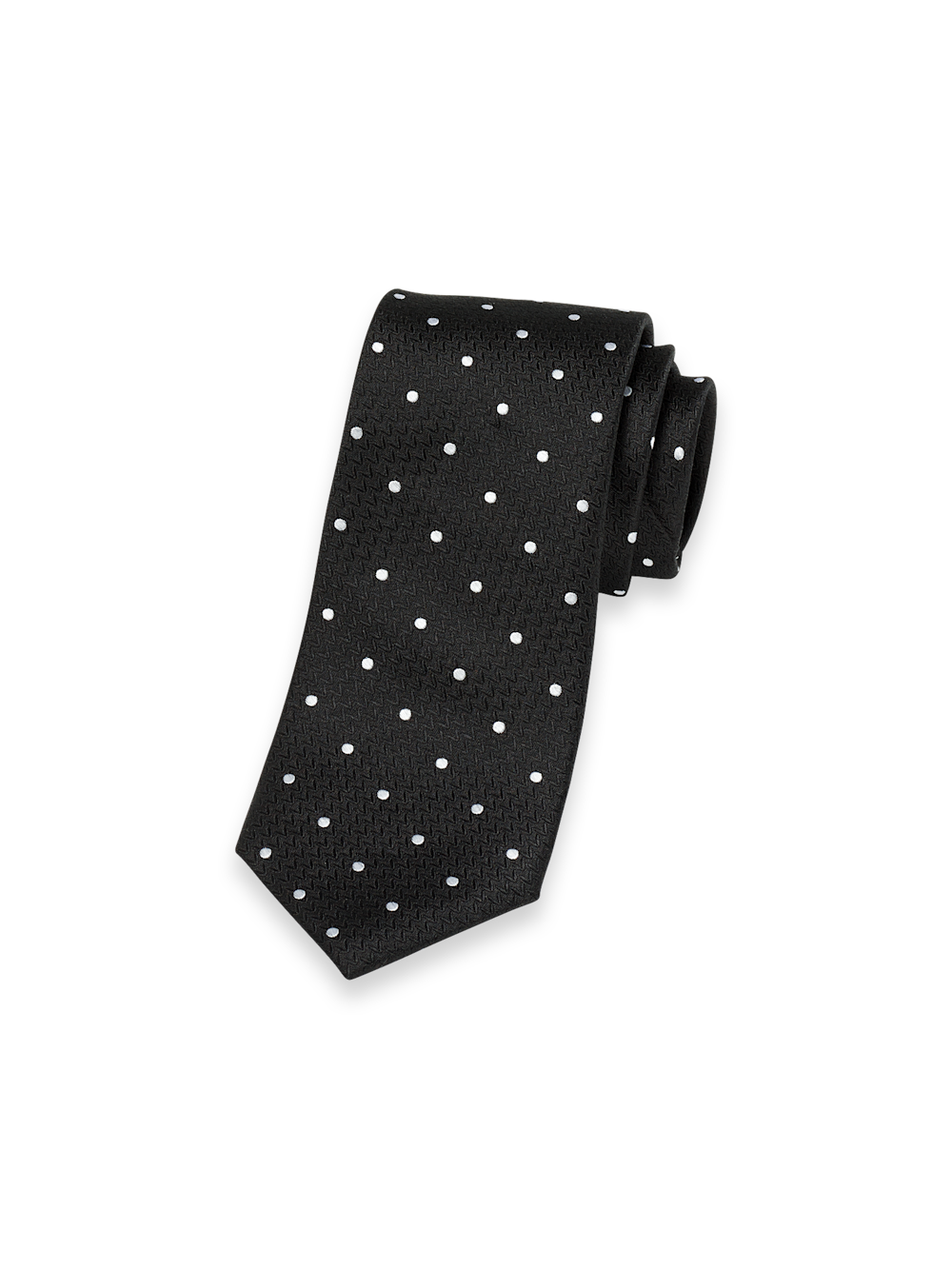 Product Image of Dot Woven Silk Tie-Black