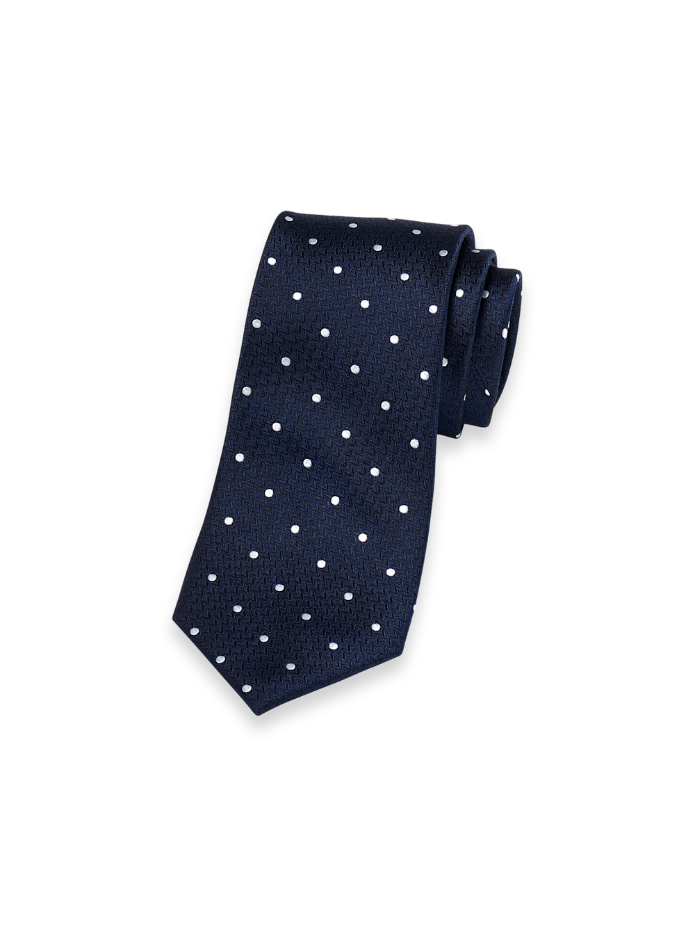 Product Image of Dot Woven Silk Tie-Navy