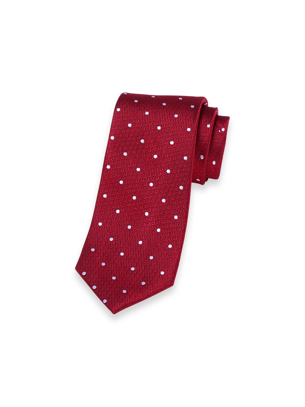 Product Image of Dot Woven Silk Tie-Red