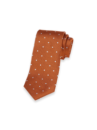 Dot Woven Silk Tie - Orange