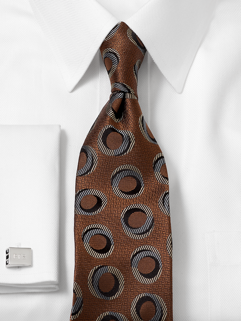 Alternate Image of Circles Woven Silk Tie-1
