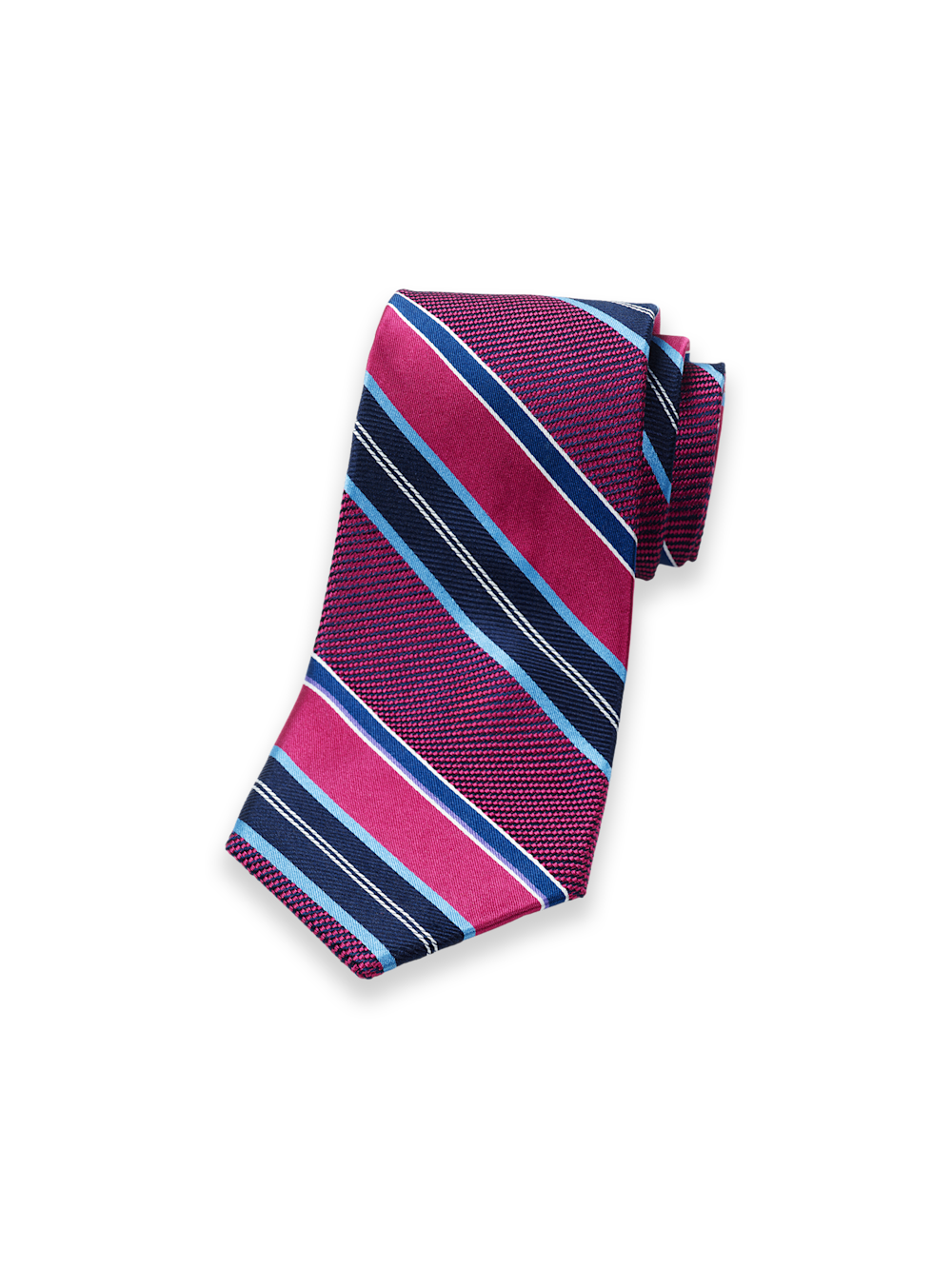 Product Image of Stripe Woven Silk Tie-Blue/Berry
