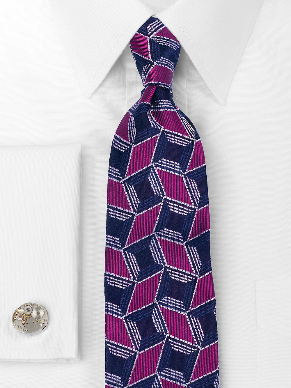 Alternate Image of Geometric Woven Silk Tie-1