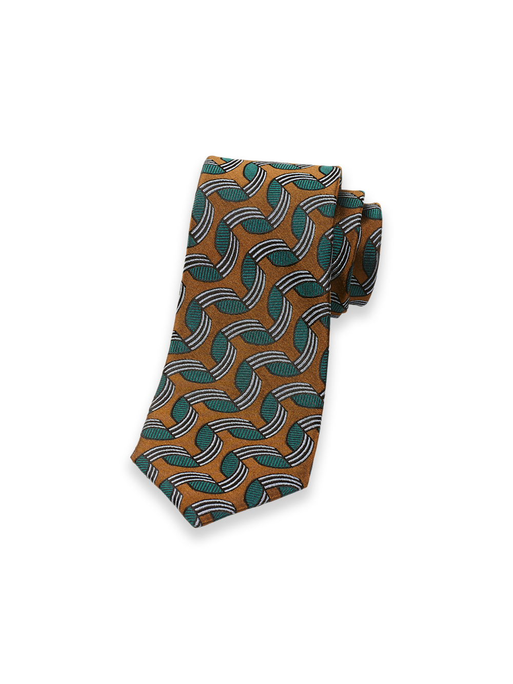 Product Image of Abstract Woven Silk Tie-Brown/Green