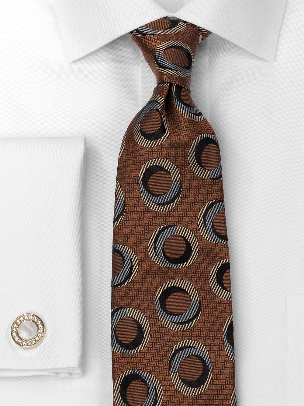 Alternate Image of Circles Woven Silk Tie-1