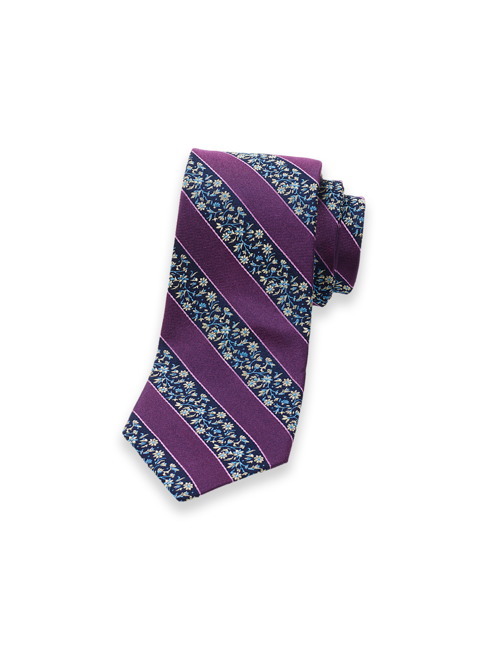 Product Image of Floral Woven Silk Tie-Purple/Navy