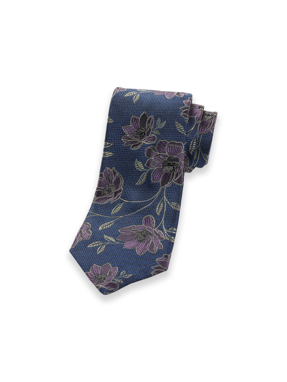 Product Image of Floral Woven Silk Tie-Blue/Purple