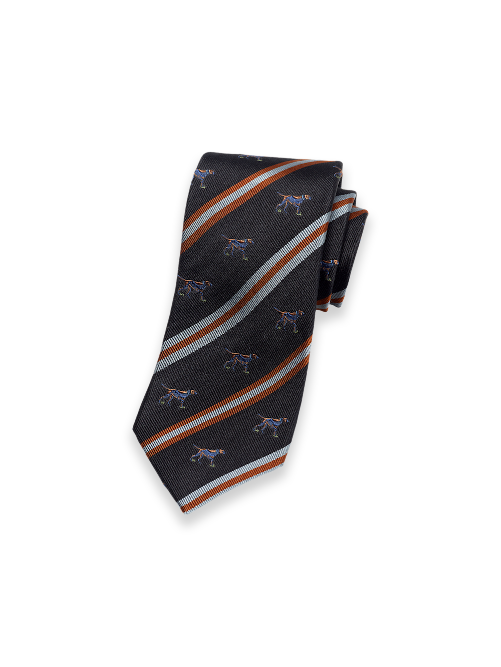 Product Image of Dog Motif Woven Silk Tie-Black Multi