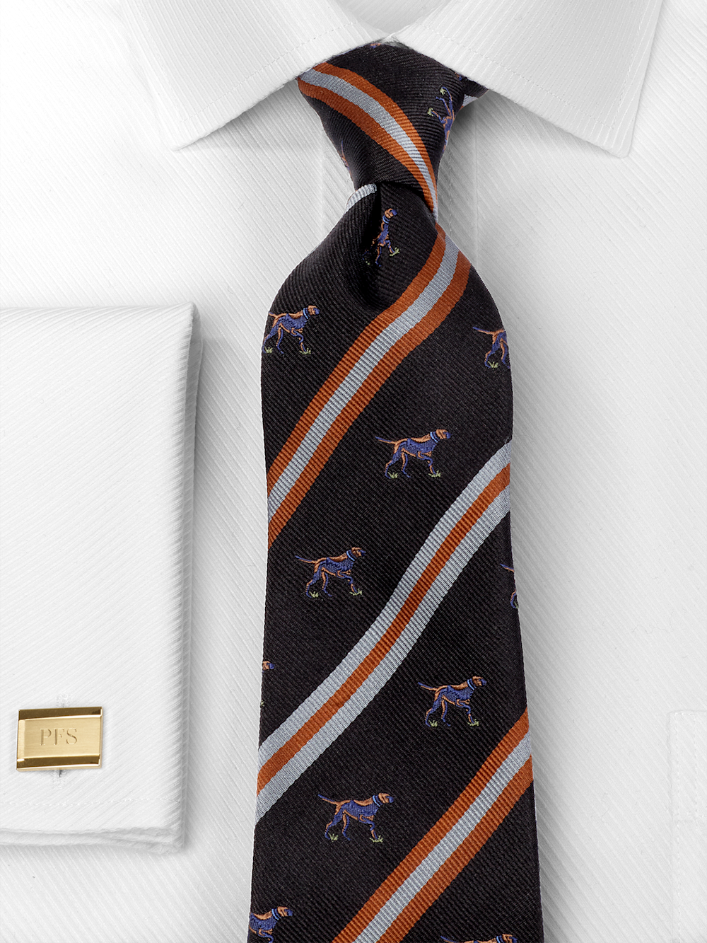 Alternate Image of Dog Motif Woven Silk Tie-1