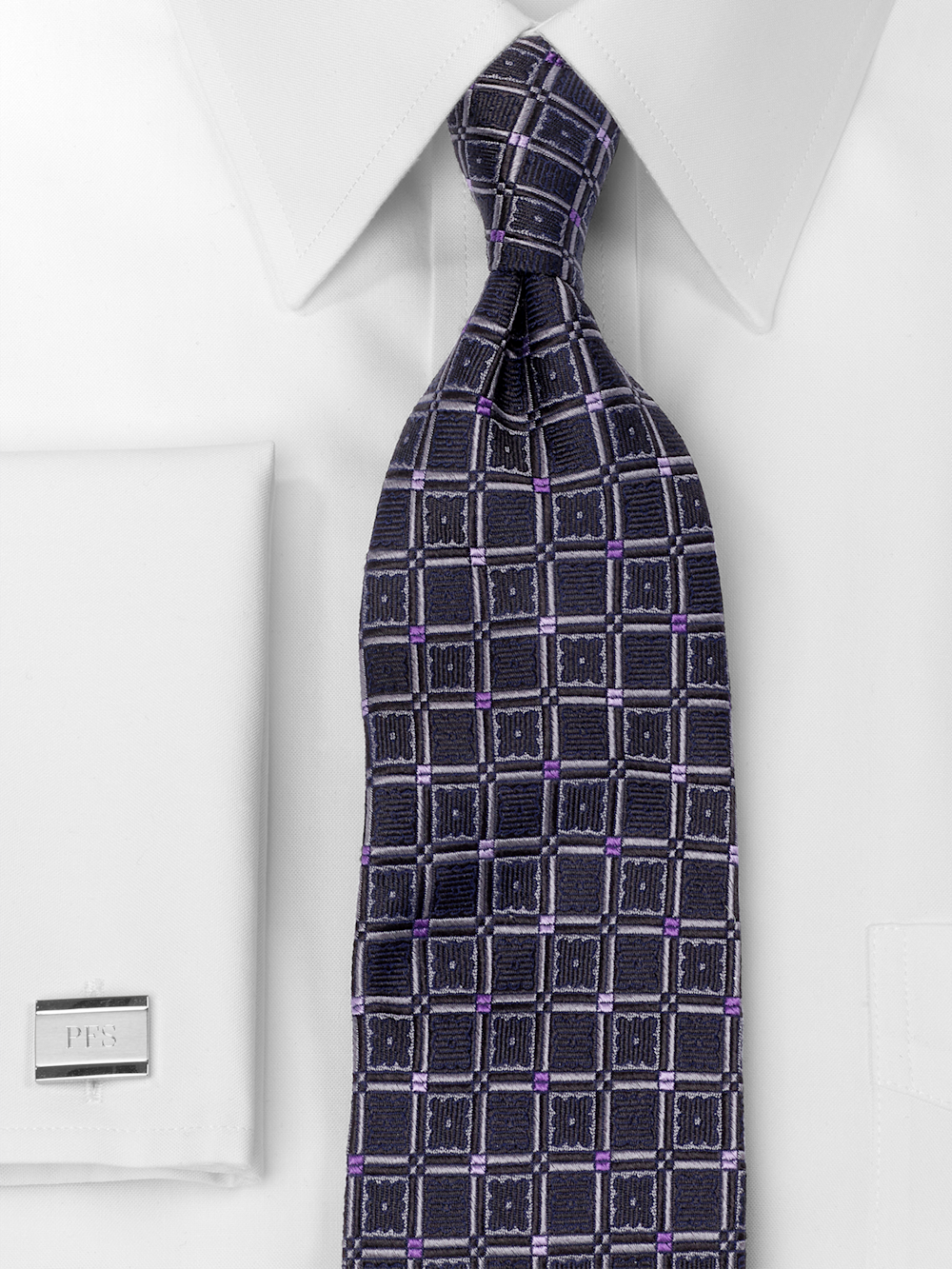 Alternate Image of Geometric Woven Silk Tie-1