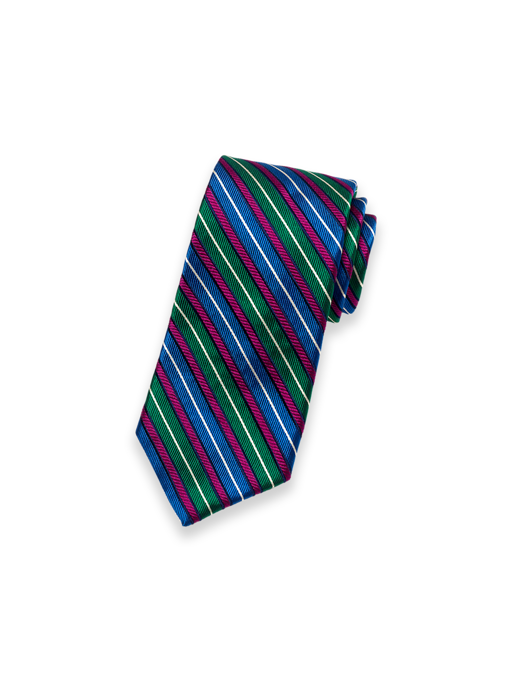 Product Image of Stripe Woven Silk Tie-Green/Blue