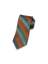 Stripe Woven Silk Tie - Multi