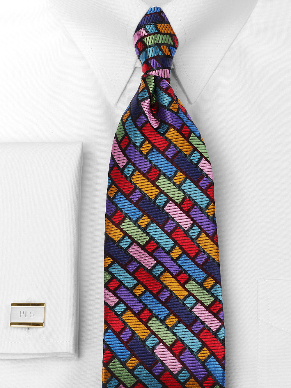 Alternate Image of Geometric Woven Silk Tie-1