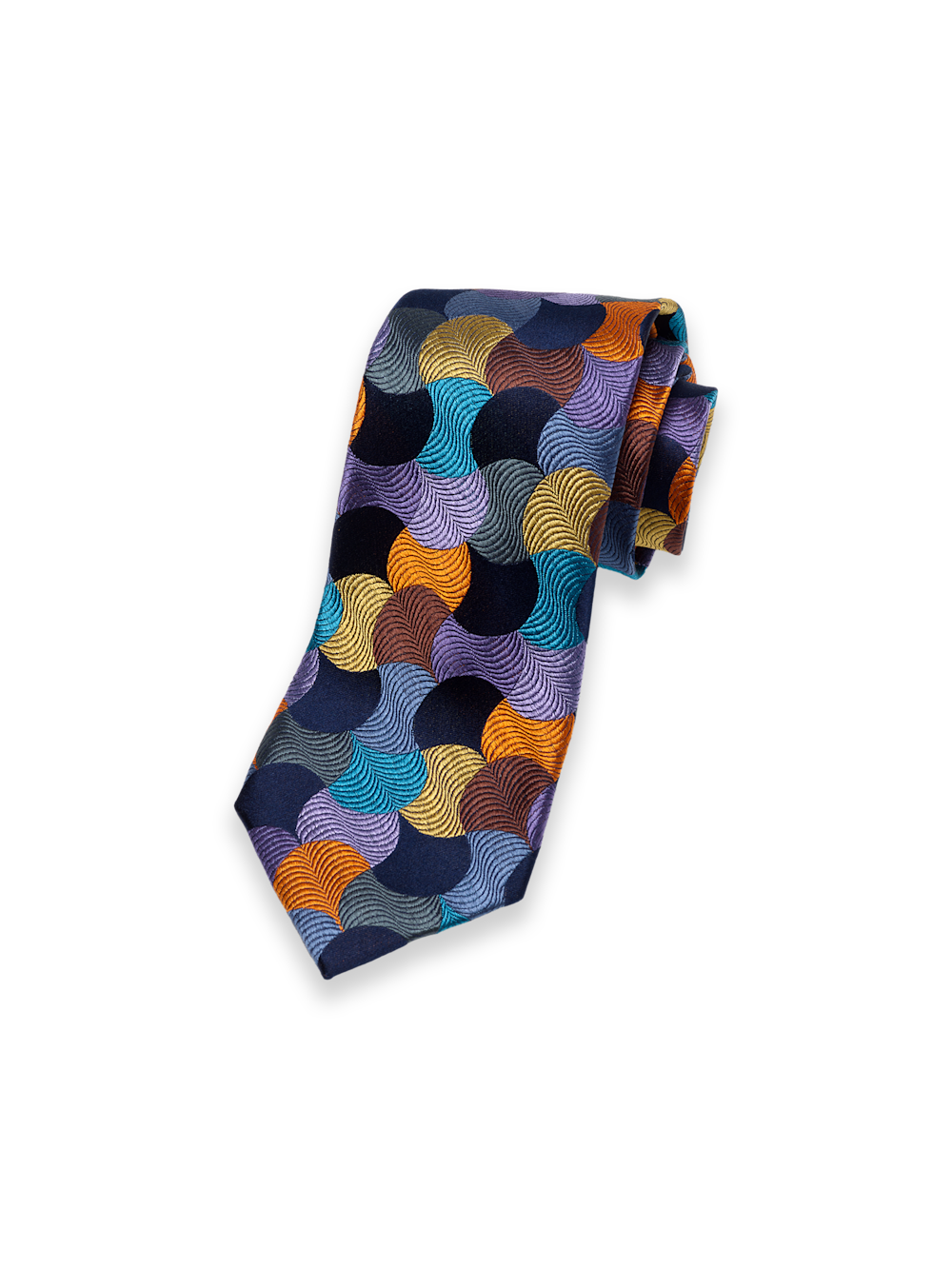 Product Image of Geometric Woven Silk Tie-Multi
