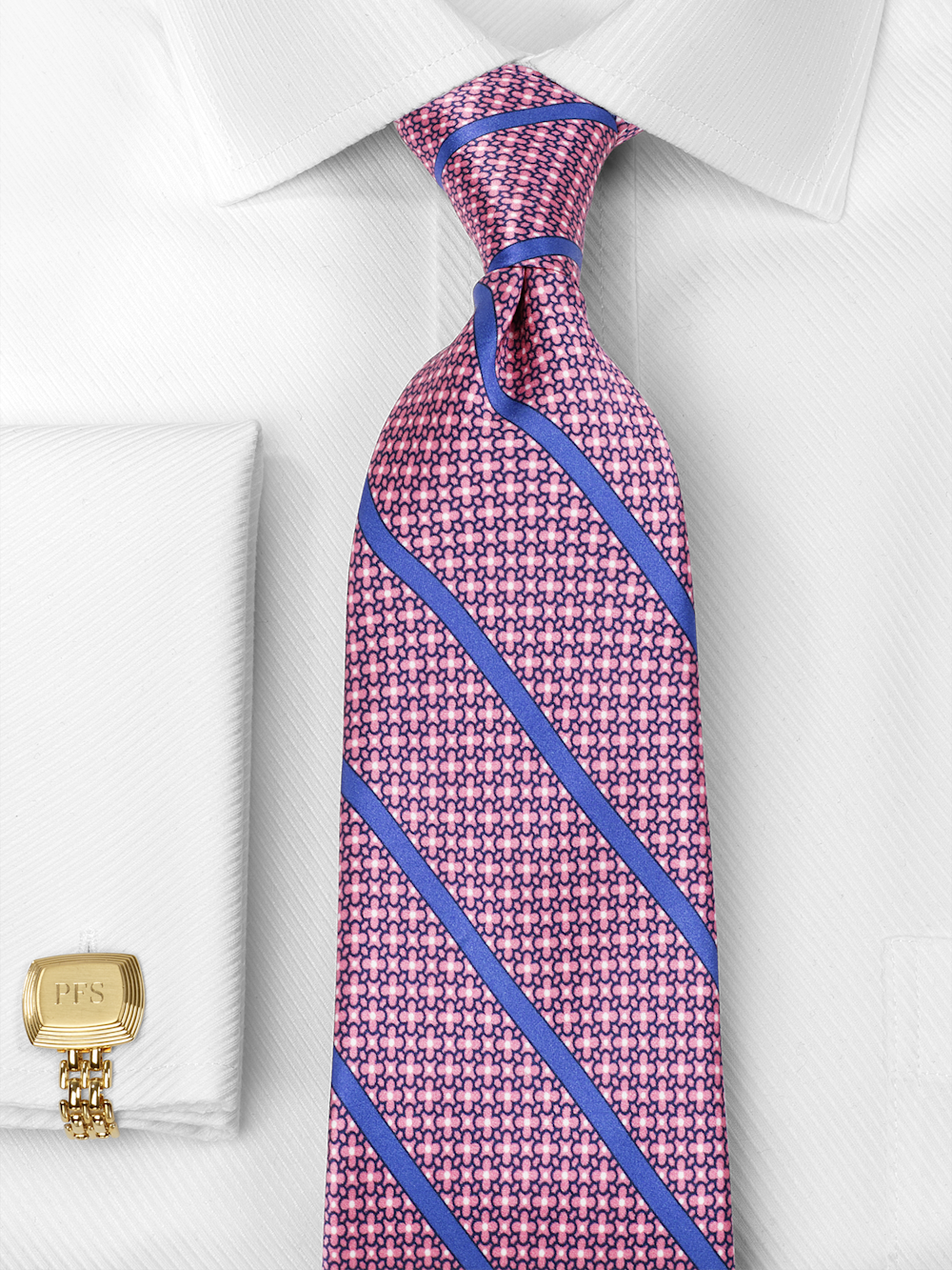 Alternate Image of Stripe Printed Italian Silk Tie-1