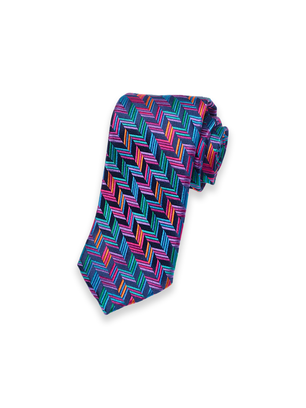 Product Image of Herringbone Woven Silk Tie-Multi
