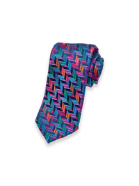 Herringbone Woven Silk Tie - Multi