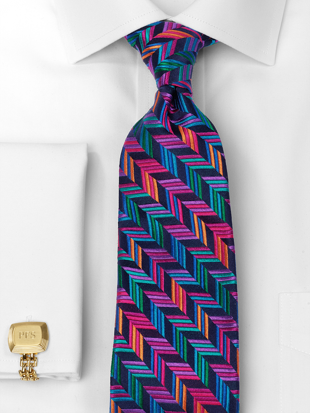 Alternate Image of Herringbone Woven Silk Tie-1