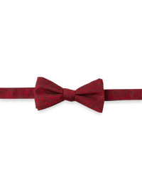 Herringbone Woven Silk Pre-tied Bow Tie - Red