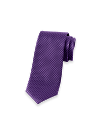 Houndstooth Woven Silk Tie - Purple