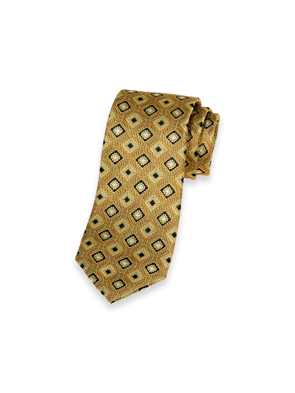 Product Image of Medallion Woven Silk Tie-Gold