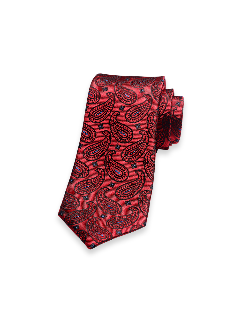 Product Image of Paisley Woven Silk Tie-Red