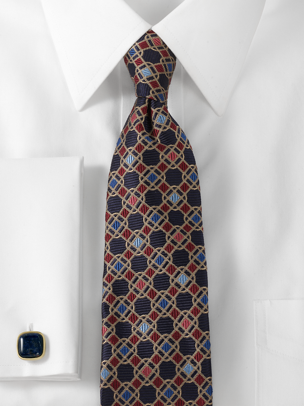 Alternate Image of Geometric Woven Silk Tie-1