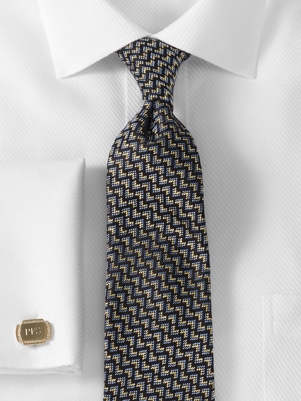 Alternate Image of Chevron Lurex Woven Silk Tie-1