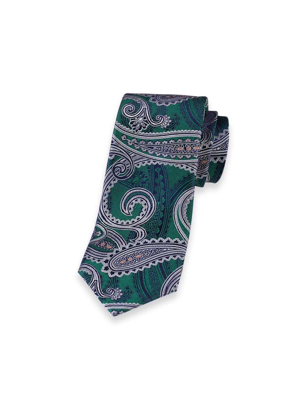 Product Image of Paisley Woven Silk Tie-Green