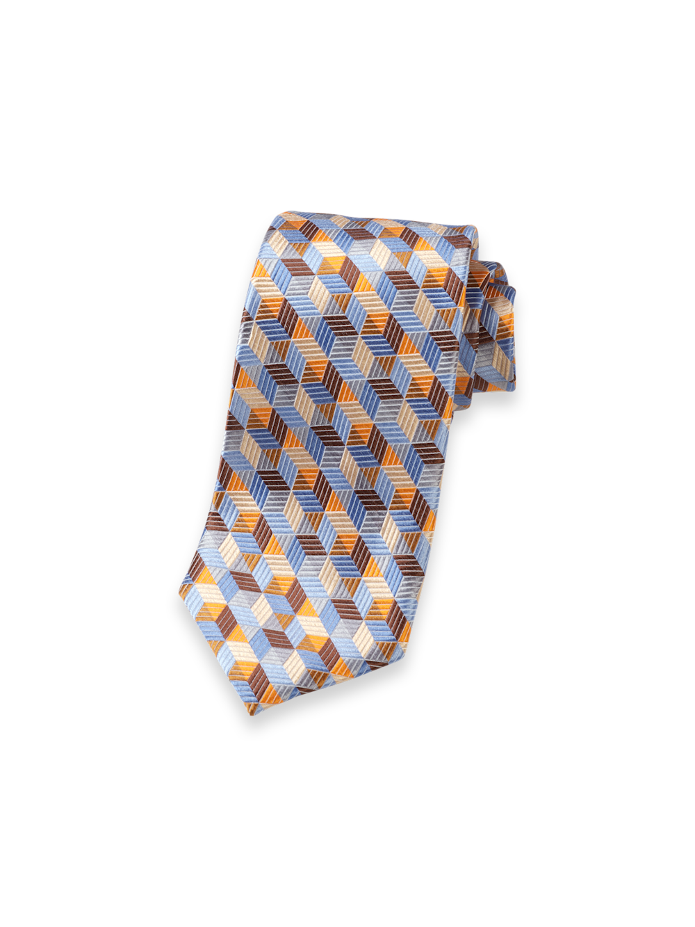 Product Image of Geometric Woven Silk Tie-Orange Multi